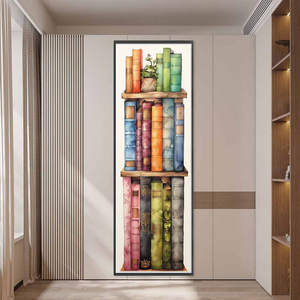 Stack Of Flower Books - Full 11CT Stamped Cross Stitch 30x80CM - Huacan
