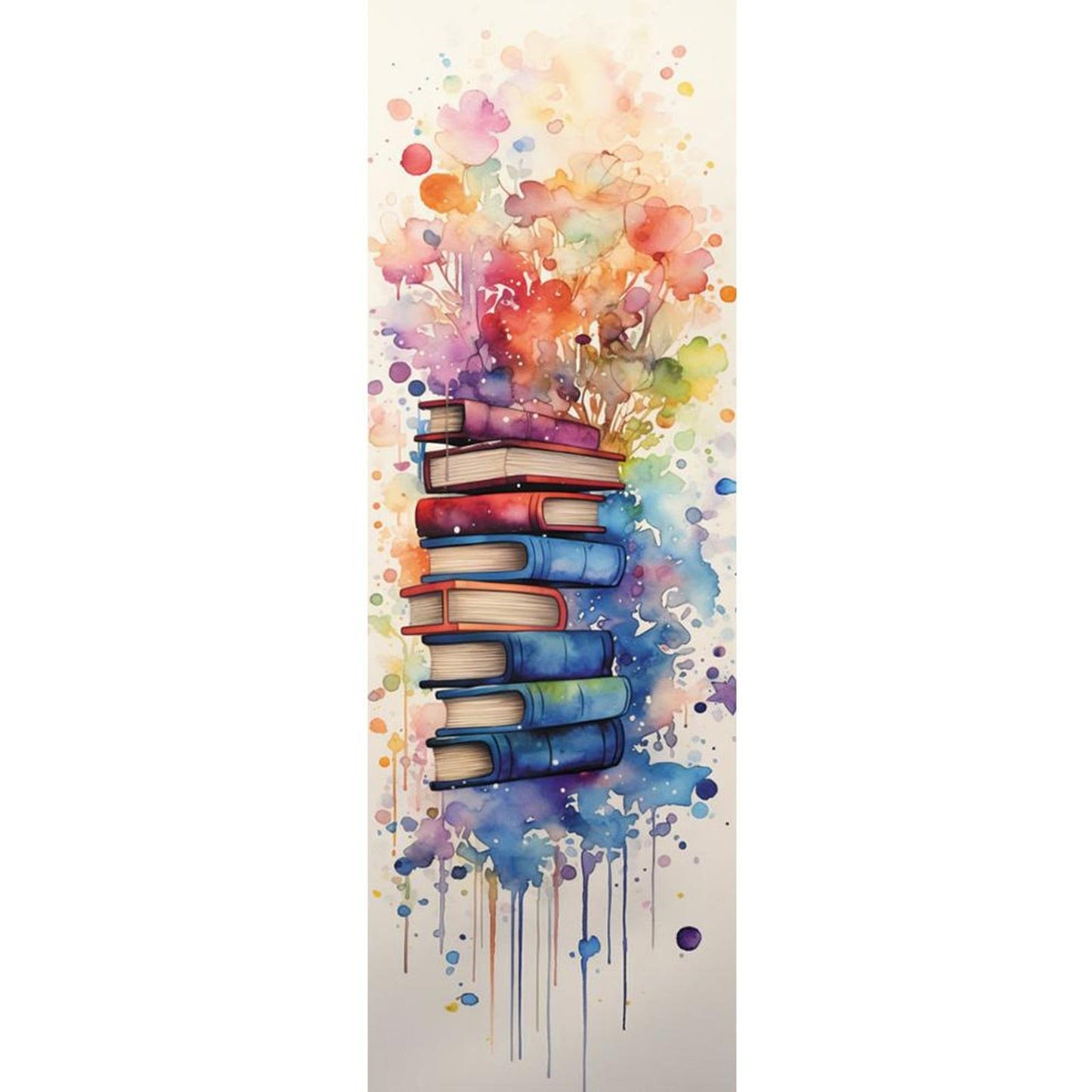 Stack Of Flower Books - Full 11CT Stamped Cross Stitch 30x80CM - Huacan