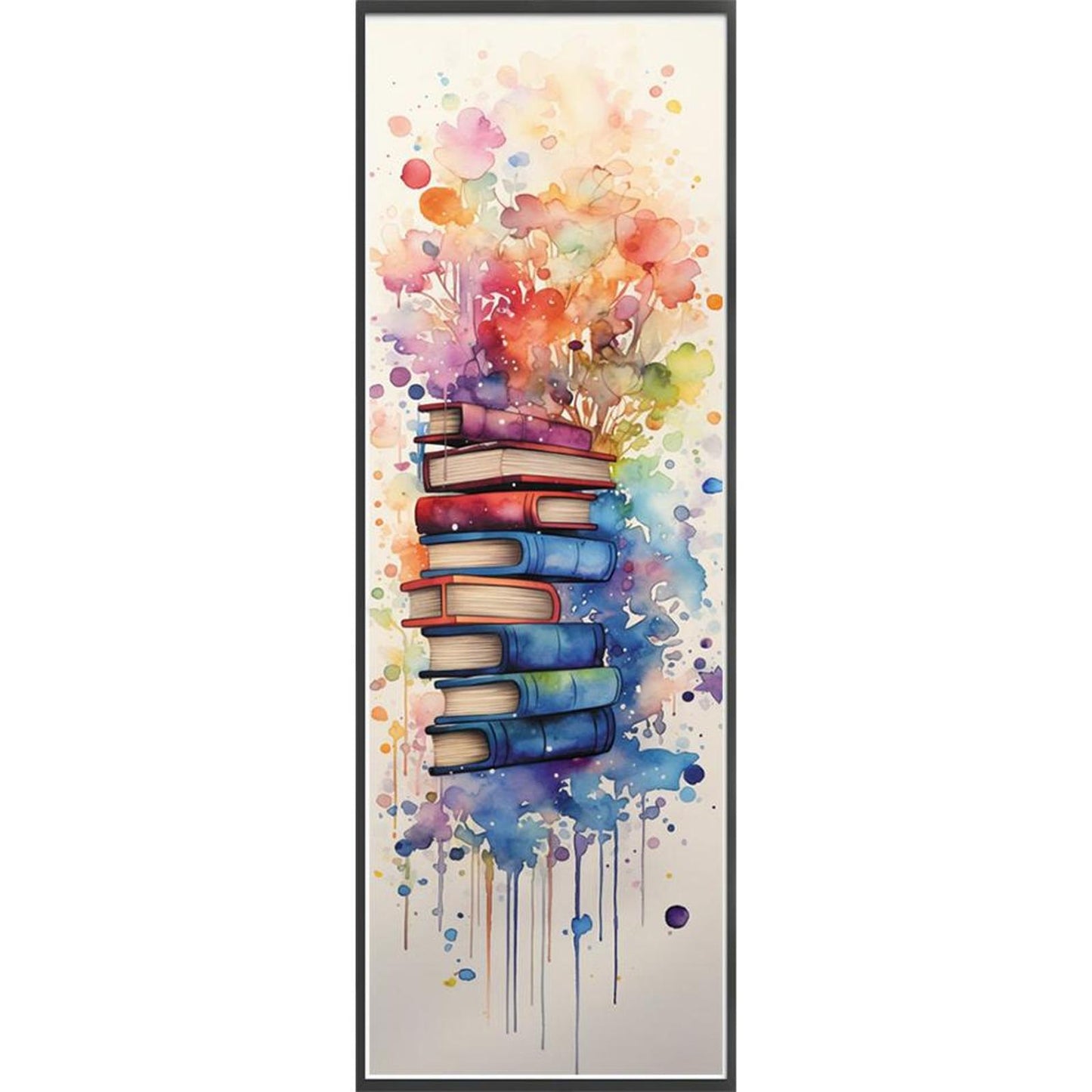 Stack Of Flower Books - Full 11CT Stamped Cross Stitch 30x80CM - Huacan