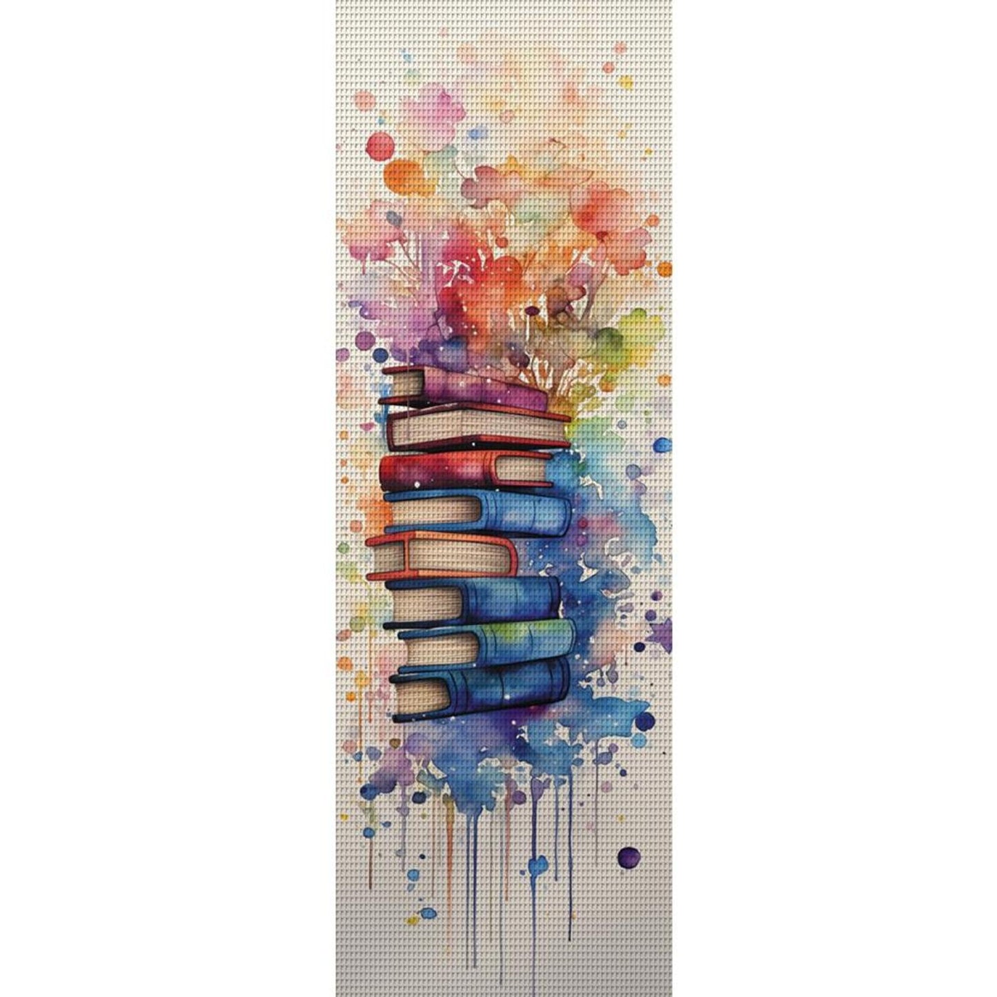 Stack Of Flower Books - Full 11CT Stamped Cross Stitch 30x80CM - Huacan