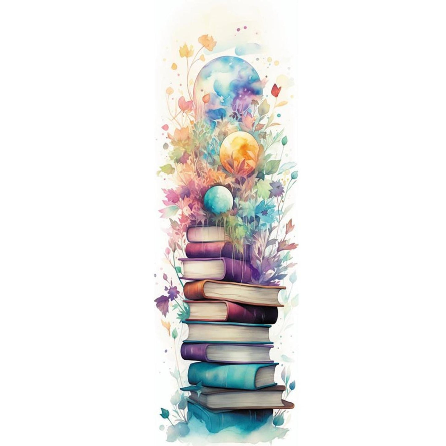 Stack Of Flower Books - Full 11CT Stamped Cross Stitch 30x80CM - Huacan