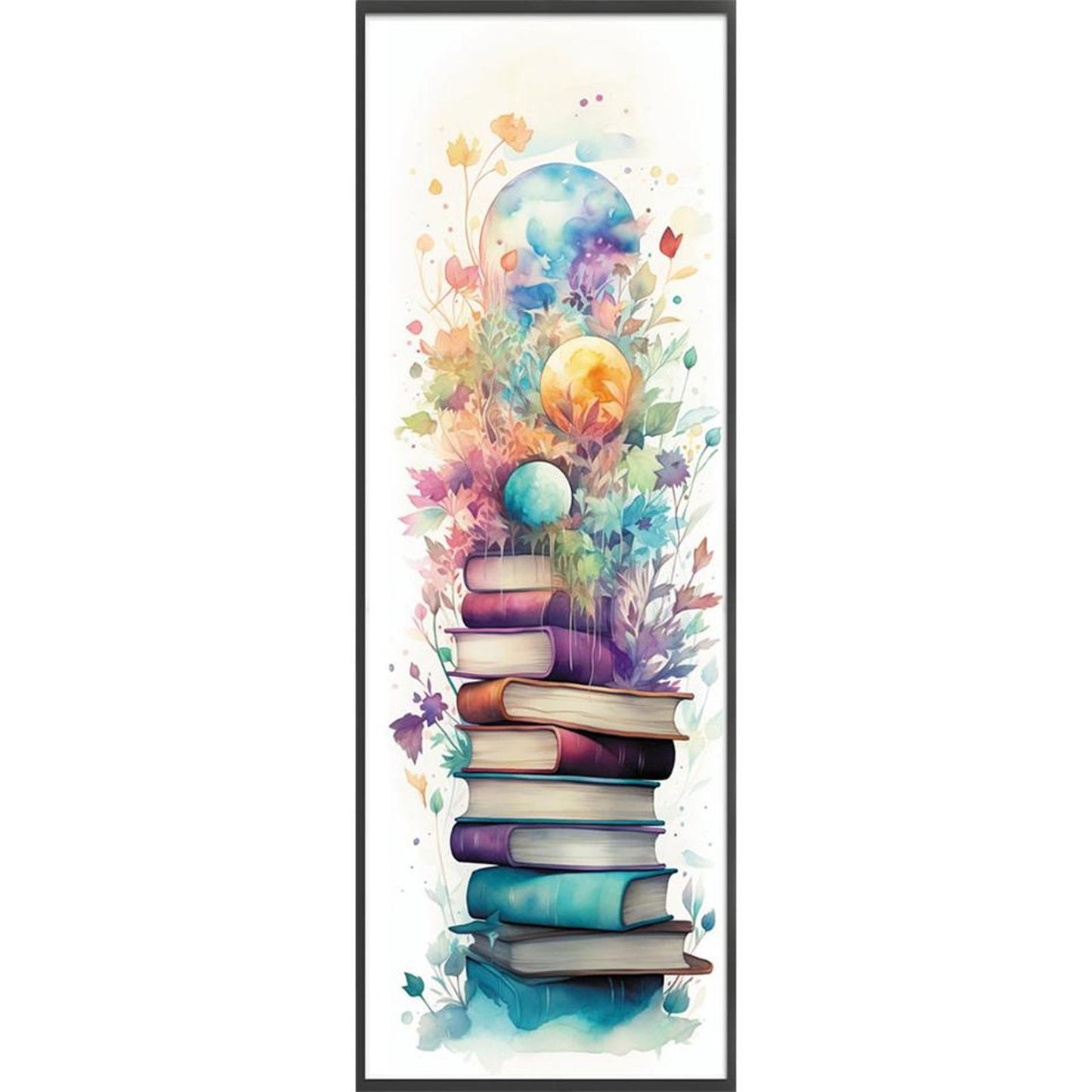 Stack Of Flower Books - Full 11CT Stamped Cross Stitch 30x80CM - Huacan