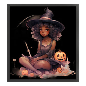 Huancan - Halloween Witch - 50*55CM 11CT 3 Stamped Cross Stitch