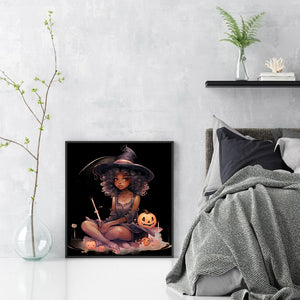 Huancan - Halloween Witch - 50*55CM 11CT 3 Stamped Cross Stitch