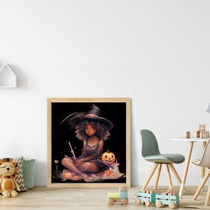 Huancan - Halloween Witch - 50*55CM 11CT 3 Stamped Cross Stitch