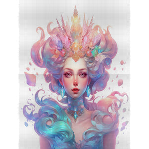 Huancan - Girl With Flowers - 50*65CM 11CT 3 Stamped Cross Stitch