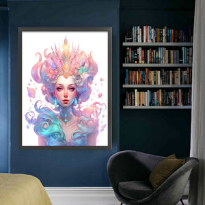 Huancan - Girl With Flowers - 50*65CM 11CT 3 Stamped Cross Stitch