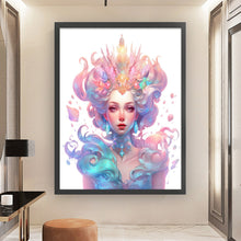 Load image into Gallery viewer, Huancan - Girl With Flowers - 50*65CM 11CT 3 Stamped Cross Stitch
