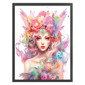 Huancan - Girl With Flowers - 50*65CM 11CT 3 Stamped Cross Stitch