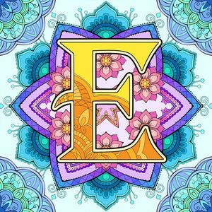 Mandala Letter E 30*30CM(Canvas) Full Round Drill Diamond Painting
