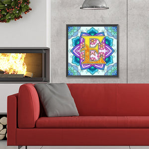 Mandala Letter E 30*30CM(Canvas) Full Round Drill Diamond Painting