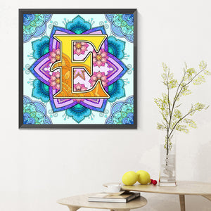 Mandala Letter E 30*30CM(Canvas) Full Round Drill Diamond Painting