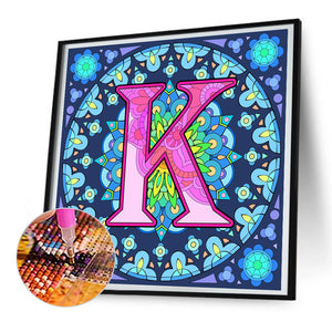 Mandala Letter K 30*30CM(Canvas) Full Round Drill Diamond Painting