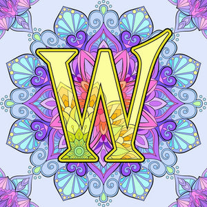 Mandala Letter W 30*30CM(Canvas) Full Round Drill Diamond Painting