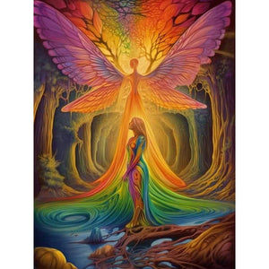 Woman And Fairy 30*40CM(Canvas) Full Round Drill Diamond Painting