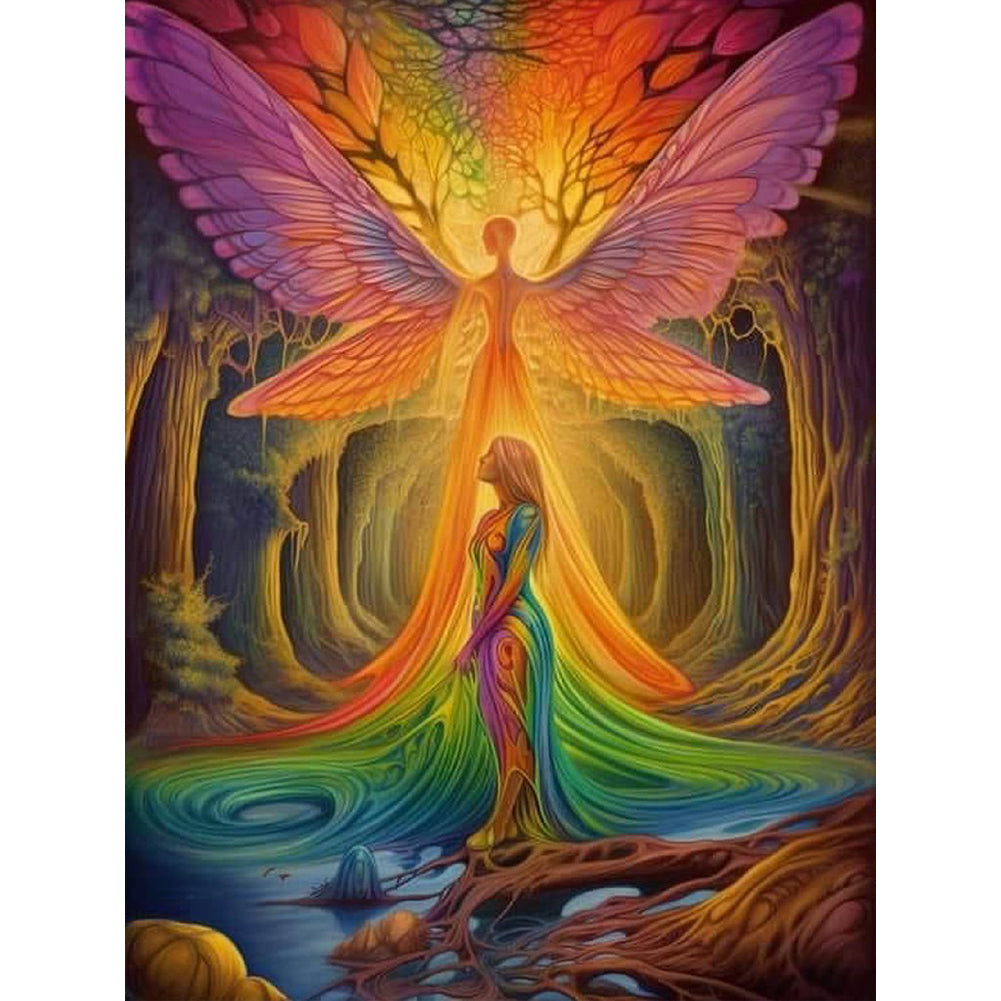 Woman And Fairy 30*40CM(Canvas) Full Round Drill Diamond Painting
