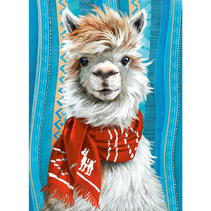 Alpaca With Scarf 40*55CM(Picture) Full Round Drill Diamond Painting