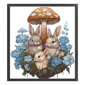 Joy Sunday - Rabbit Family - 40*47CM 14CT 2 Stamped Cross Stitch