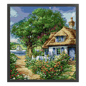 Joy Sunday - Riverside Cottage - 52*60CM 14CT 2 Stamped Cross Stitch