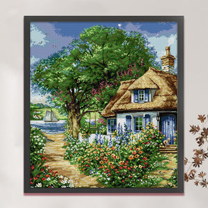 Joy Sunday - Riverside Cottage - 52*60CM 14CT 2 Stamped Cross Stitch