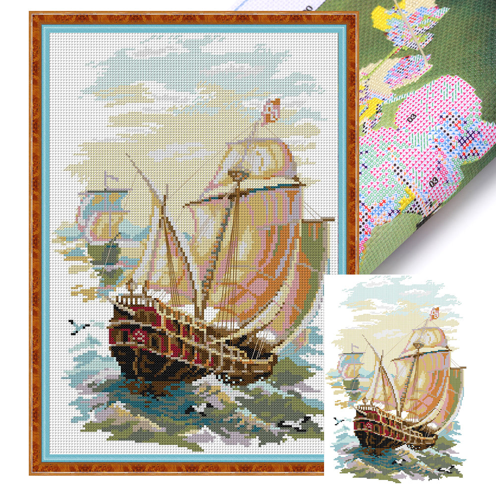 Joy Sunday - Setting Sail - 29*43CM 14CT 2 Stamped Cross Stitch
