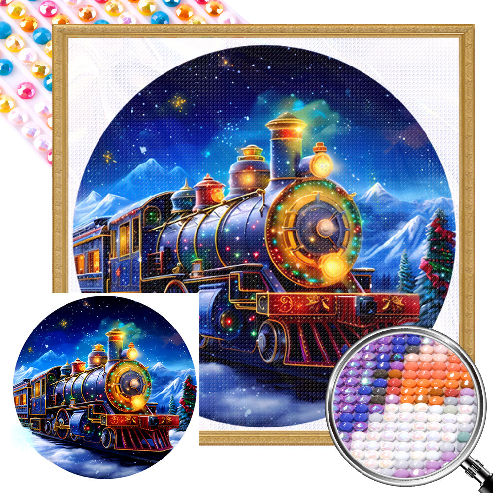 Christmas Train 30*30CM(Picture) Full Round Drill Diamond Painting