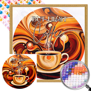 Coffee 30*30CM(Picture) Full Round Drill Diamond Painting