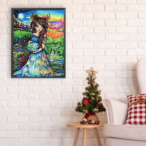 Girl 30*40CM(Canvas) Full Round Drill Diamond Painting