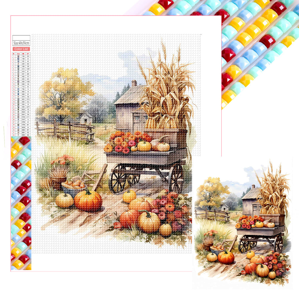 Autumn Scenery 30*40CM(Picture) Full Square Drill Diamond Painting