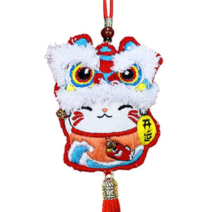 Spring Brand - Lion Dance DIY Scented Bag Embroidery Kit DIY Handcrafted Gifts (Lucky Cat #5)