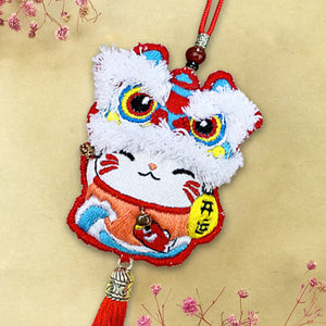 Spring Brand - Lion Dance DIY Scented Bag Embroidery Kit DIY Handcrafted Gifts (Lucky Cat #5)