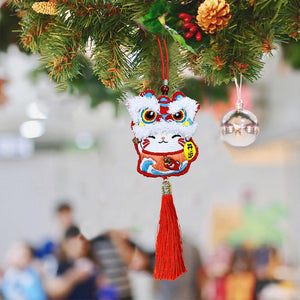 Spring Brand - Lion Dance DIY Scented Bag Embroidery Kit DIY Handcrafted Gifts (Lucky Cat #5)