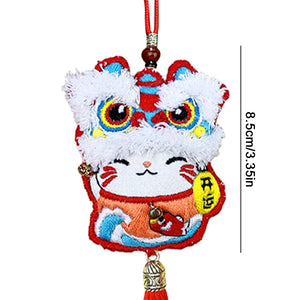Spring Brand - Lion Dance DIY Scented Bag Embroidery Kit DIY Handcrafted Gifts (Lucky Cat #5)