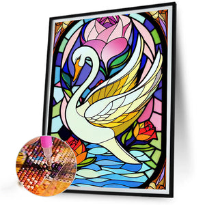 Animal Glass Paintings 40*50CM(Picture) Full Round Drill Diamond Painting
