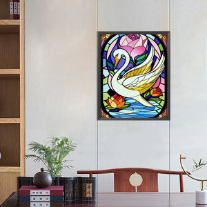 Animal Glass Paintings 40*50CM(Picture) Full Round Drill Diamond Painting
