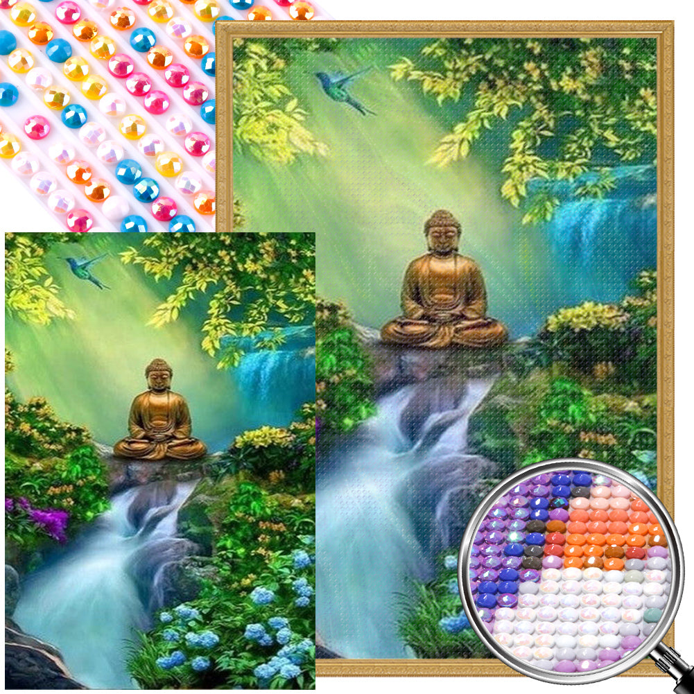 Buddha In The Forest 50*70CM(Picture) Full Round Drill Diamond Painting