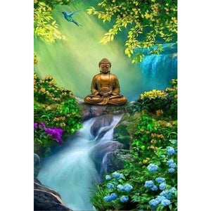 Buddha In The Forest 50*70CM(Picture) Full Round Drill Diamond Painting