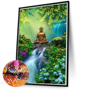 Buddha In The Forest 50*70CM(Picture) Full Round Drill Diamond Painting
