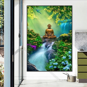 Buddha In The Forest 50*70CM(Picture) Full Round Drill Diamond Painting