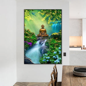 Buddha In The Forest 50*70CM(Picture) Full Round Drill Diamond Painting