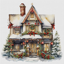 Load image into Gallery viewer, Huancan - Christmas Cottage - 50*50CM 14CT 2 Stamped Cross Stitch
