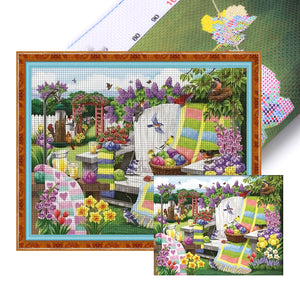 Yishu - Garden Weaving - 50*40CM 11CT 3 Stamped Cross Stitch