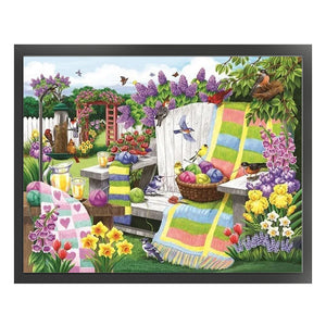 Yishu - Garden Weaving - 50*40CM 11CT 3 Stamped Cross Stitch