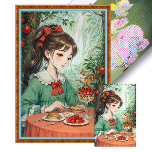 Yishu - Girl - 50*75CM 11CT 3 Stamped Cross Stitch