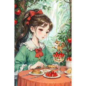 Yishu - Girl - 50*75CM 11CT 3 Stamped Cross Stitch