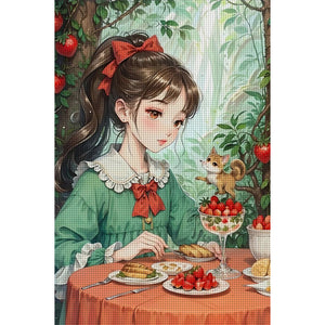 Yishu - Girl - 50*75CM 11CT 3 Stamped Cross Stitch