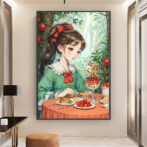 Yishu - Girl - 50*75CM 11CT 3 Stamped Cross Stitch