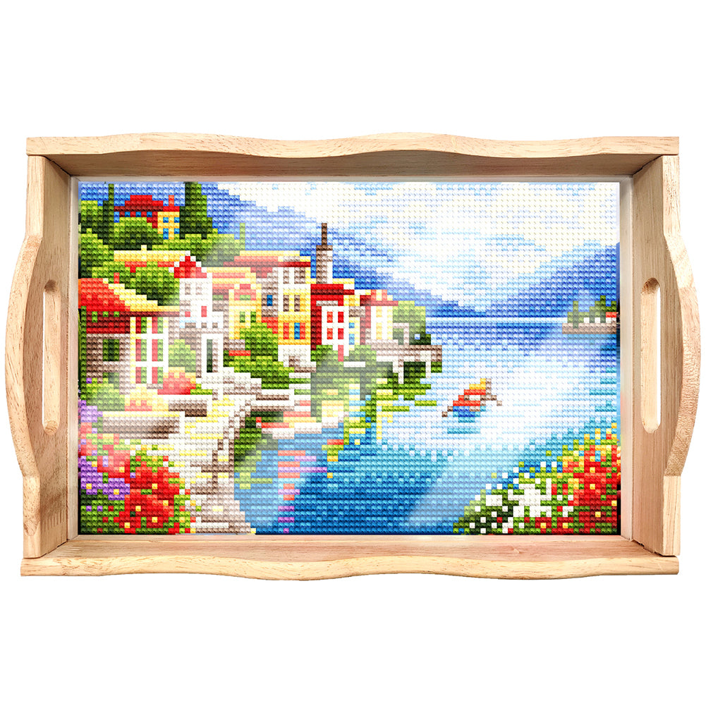 Diamond Painting Nesting Food Trays with Handle Coffee Table Tray (7)