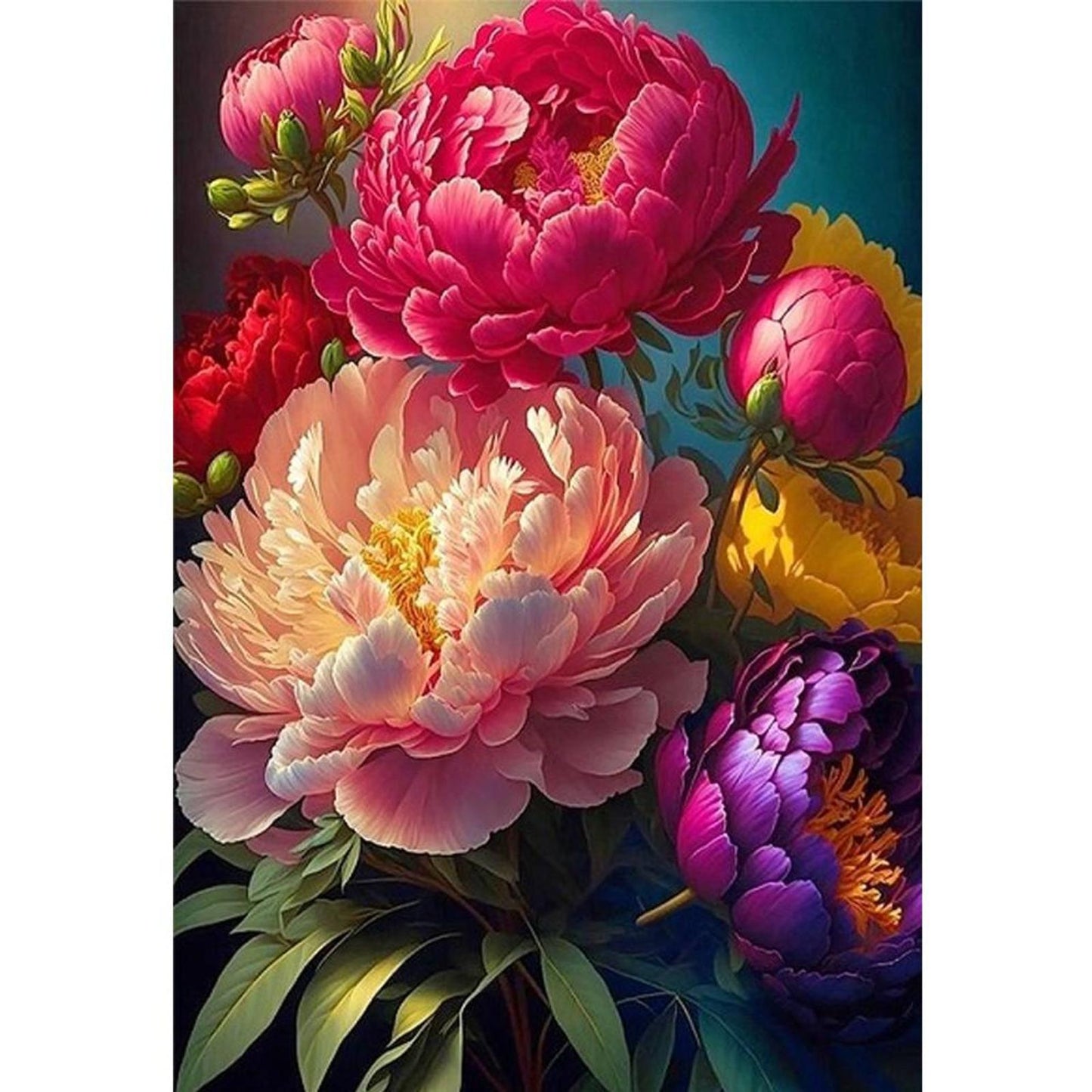 Peony - Full 11CT Counted Cross Stitch 40x60CM - Huacan