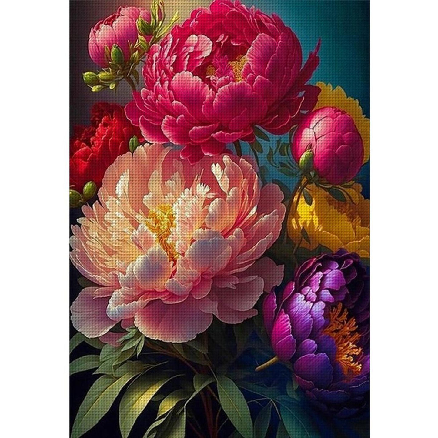 Peony - Full 11CT Counted Cross Stitch 40x60CM - Huacan